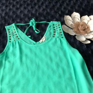 4/$25! Green Studded Sleeveless Top